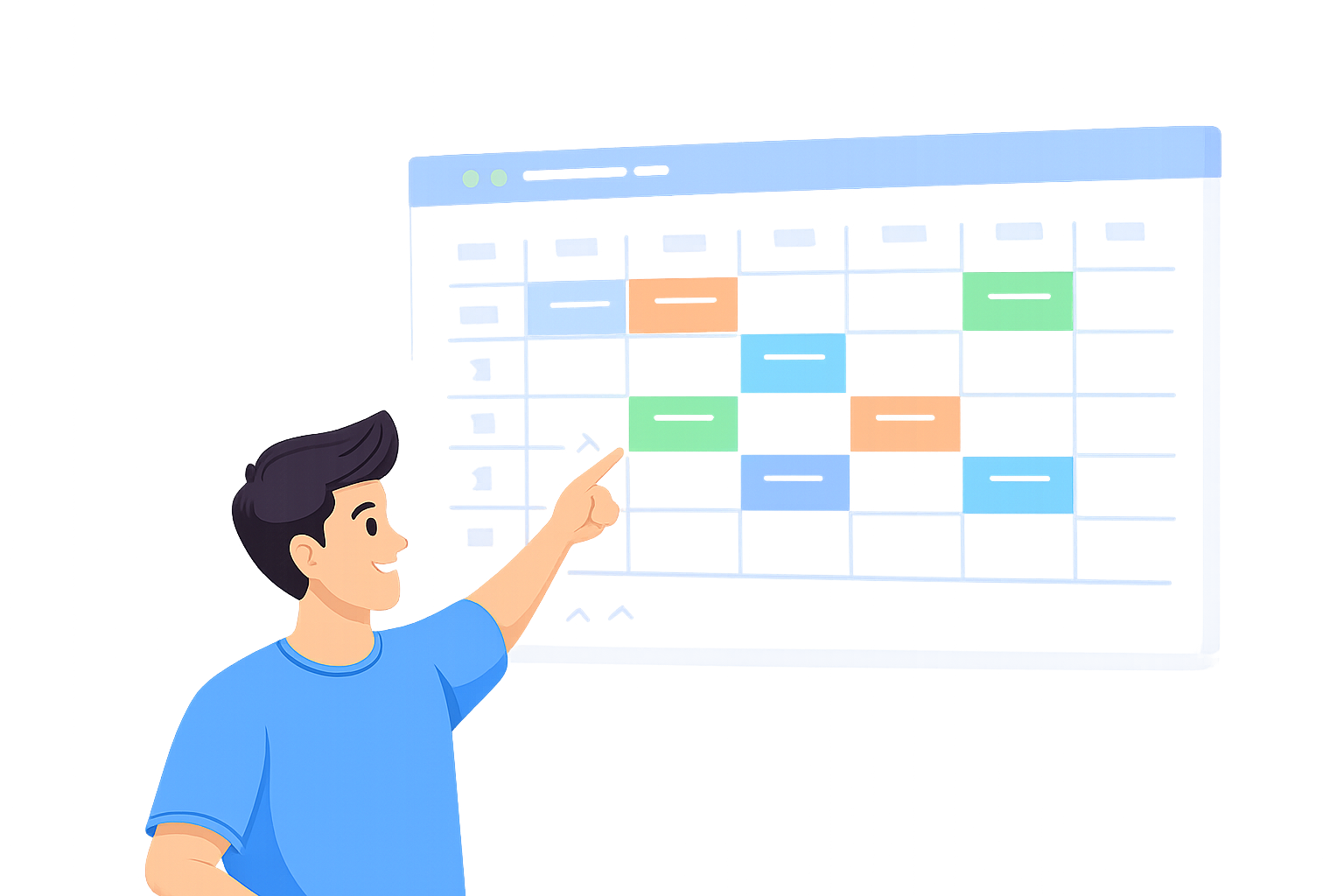 Illustration d'un planning des shifts